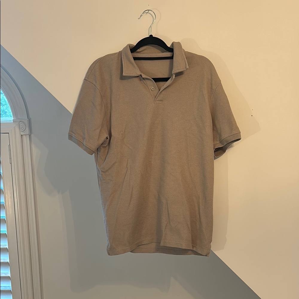 Zara Tan Polo Shirt Classic Short-Sleeved Design